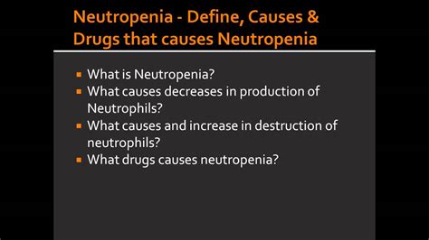 Neutropenia Define Causes And Drugs That Causes Neutropenia Youtube