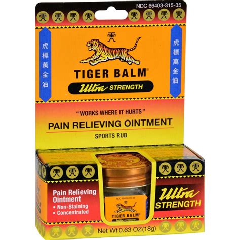 Tiger Balm Ultra Strength Pain Relieving Ointment 063 Oz Migraines