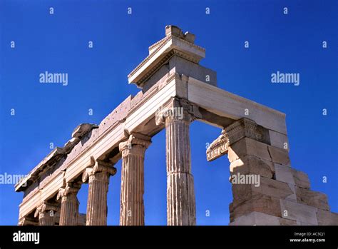Greek Ruins Detail Stock Photo Alamy