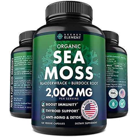 Organic Sea Moss Capsules Burdock Root Irish Moss And Bladderwrack