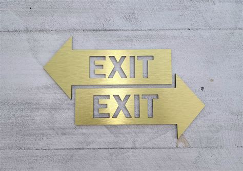 Directional Exit Sign Exit Sign With Arrow Arrow Signs Business Safety Signs Wayfinding Sign