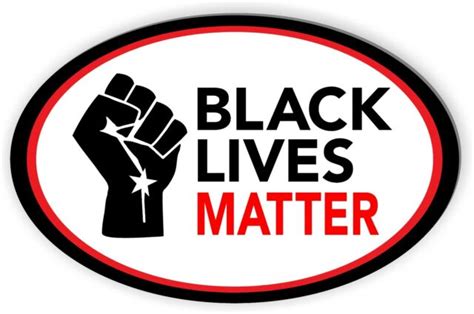 Black Lives Matter Fist Symbol Power Magnetic Bumper Sticker Oval 55