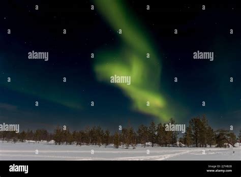 Northern Lights In Swedish Lapland Stock Photo Alamy