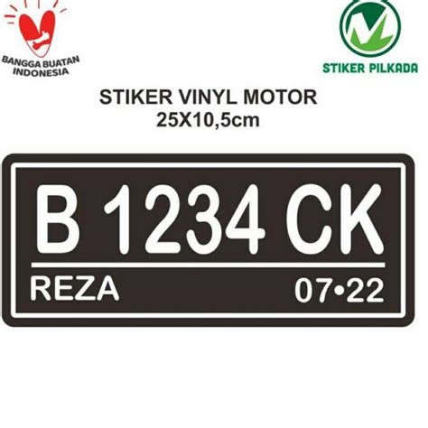 Jual Stiker Plat Nomor Motor 25x105cm V61l Shopee Indonesia