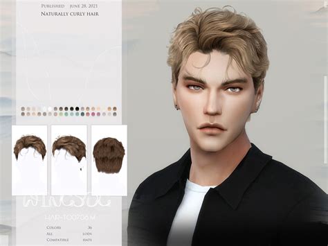 To0708 Naturally Curly Hair By Wingssims The Sims Resource Sims 4 Hairs