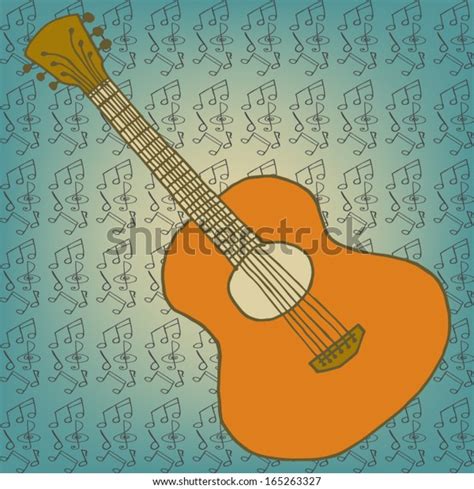 Guitar Music Notes Vector Illustration Stock Vector Royalty Free