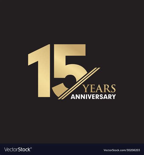 15th Year Anniversary Emblem Logo Design Template Vector Image