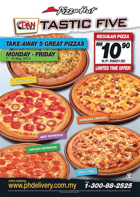 Pizza hut menu prices, price list. Pizza Hut: TAKE-AWAY 5 Great Pizzas @ Half Price ...