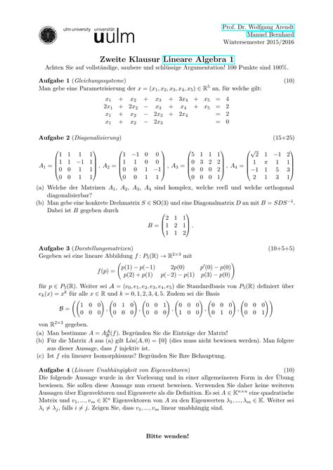 Welche eigenschaft besitzen die eigenwerte einer symmetrischen matrix? 48 Best Images Wann Ist Eine Matrix Diagonalisierbar ...