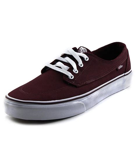 Vans Brigata Round Toe Canvas Sneakers In Red Modesens