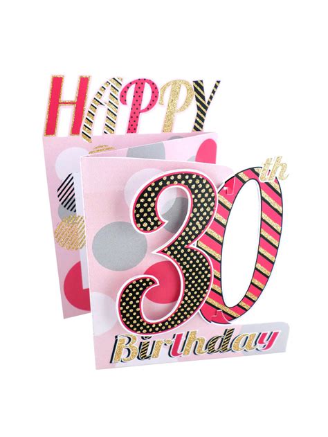30th Birthday Female 3d Cutting Edge Birthday Card Cards