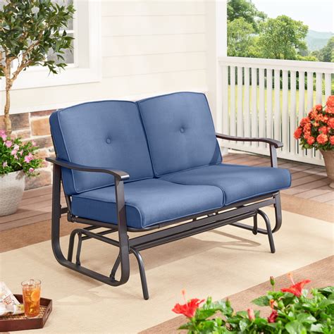 Patio Furniture And Accessories Porch Swings Navy Blue Cushions Mainstays Belden Park Outdoor