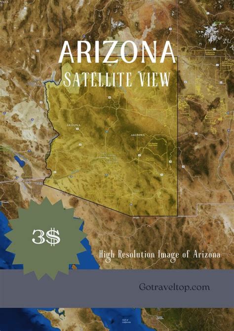 Satellite Map Of Arizona Go Travel Top