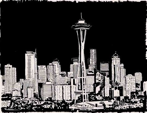 Seattle Skyline Stencil
