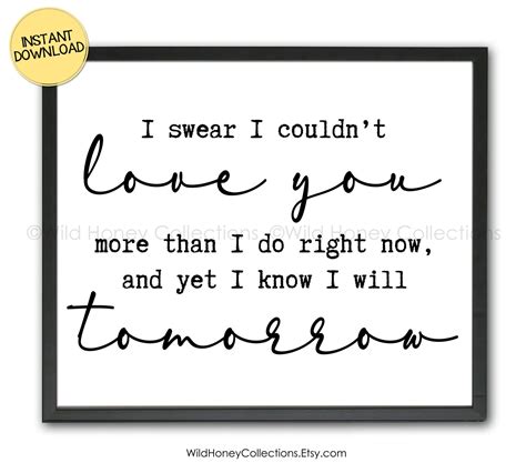 I Swear I Couldn T Love You More Printable Farmhouse Etsy