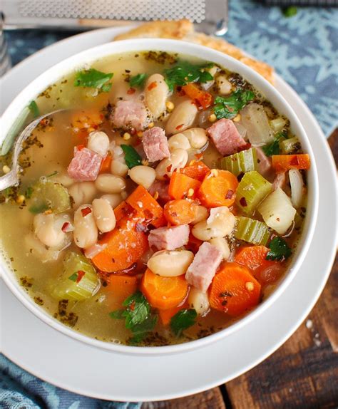 Hearty ham and bean soup. White Bean Soup and Ham - A Cedar Spoon