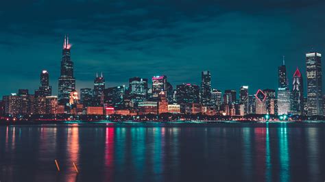 Chicago Night Cityscape 5K Wallpapers | HD Wallpapers | ID #30297