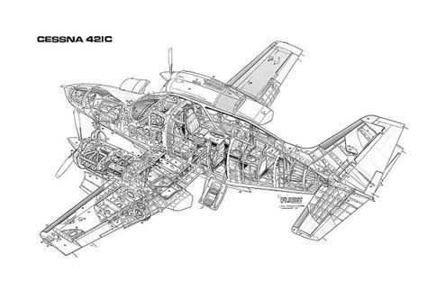 Cessna 421c Cutaway Drawing Photos Framed Prints Puzzles Posters