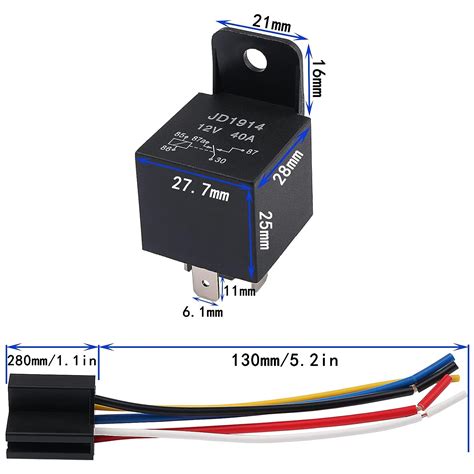 Buy Dmwd 1 Pack Car Relay With Harness Truck Motor 5 Pins Heavy Duty On
