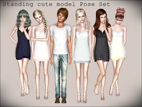 My Sims Poses Standing Cute Model Pose Set By Yuu