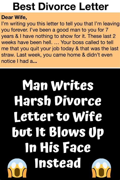 Man Writes Divorce Letter To Wife Thinking He Would Hurt Her But Instead She Hits Back With A