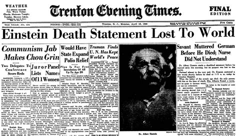 On This Day Albert Einstein ‘person Of The Century Died