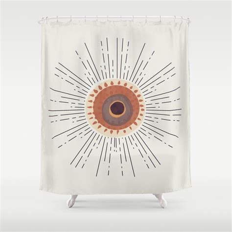 Luxury modern bathroom shower liner curtains extra long with rings 180 x 180cm. Sun Mid Century shower curtain Modern Personalized curtain ...