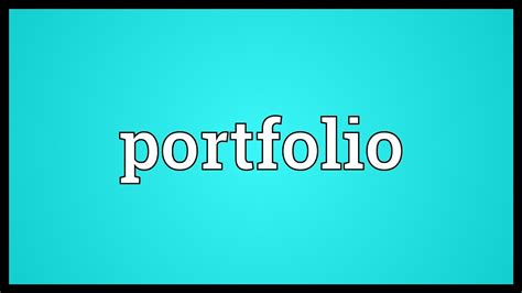 Artist's portfolio, a sample of an artist's work or a case used to display artwork, photographs etc. Portfolio Meaning - YouTube