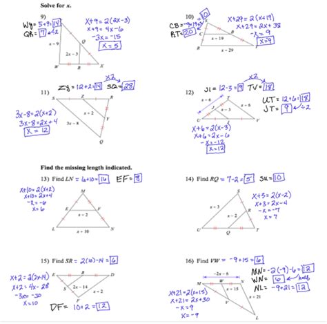 Triangle Midsegment Theorem Worksheet Pdf