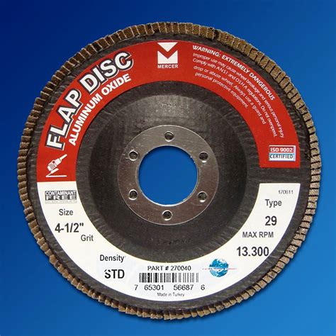 Mercer Industries 330060 Aluminum Oxide Flap Disc High Density Type