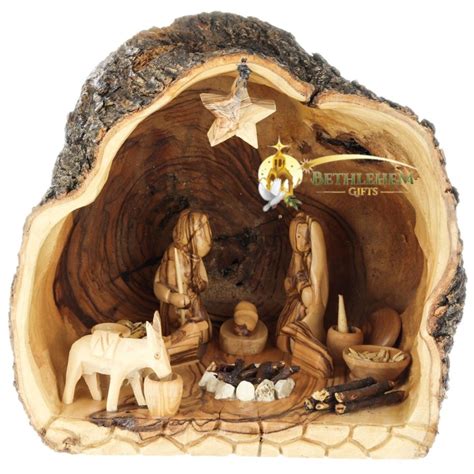 Olive Wood Nativity Cave 08 Bethlehem Ts