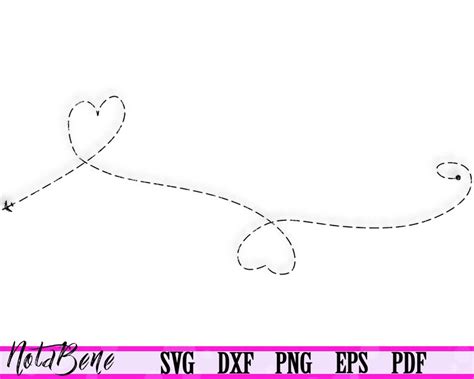 Download Dashed Plane Route line Svg Dashed heart plane flight ...