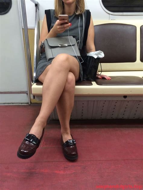 Sexy Candid Girls Girl In A Short Dress A Subway Train With Legs Crossed Item 1