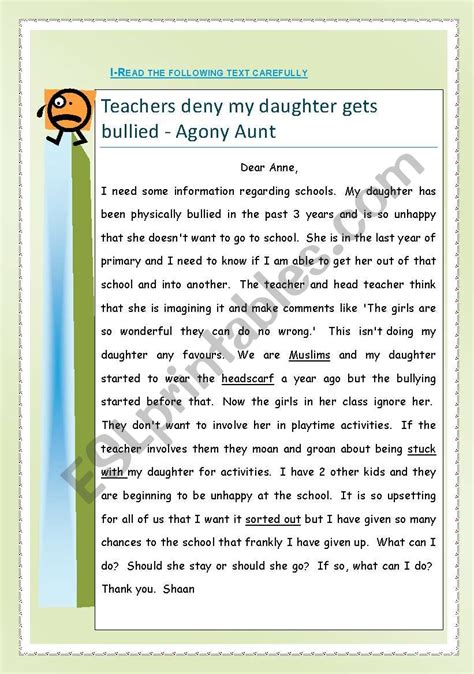 Agony Aunt Esl Worksheet By Elirico