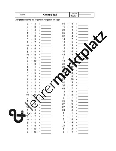 Maybe you would like to learn more about one of these? 1x1 Aufgaben (Mal und Geteilt) selber erstellen ...