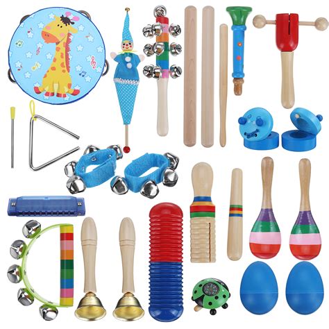 22 Pieces Set Orff Musical Instruments Hand Percussion Musical Toy For