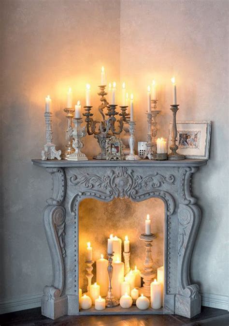 20 Romantic Fireplace Candle Ideas Homemydesign