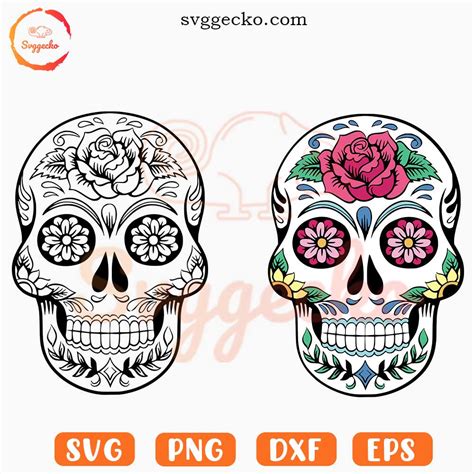 Sugar Skull Svg Day Of The Dead Skull Svg Mexican Holiday Svg Png