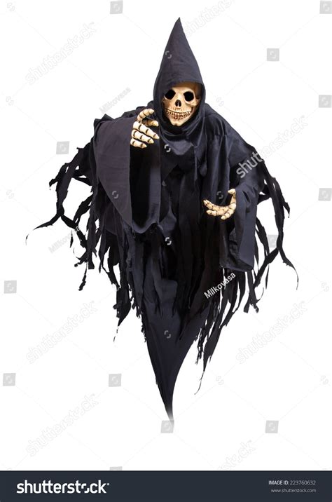 Grim Reaper Flying Isolated On White Stock Photo 223760632 Shutterstock