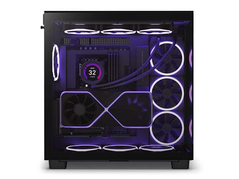 Nzxt H9 Elite All Black Cm H91eb 01 Premium Dual Chamber Mid Tower Rgb Fans Case