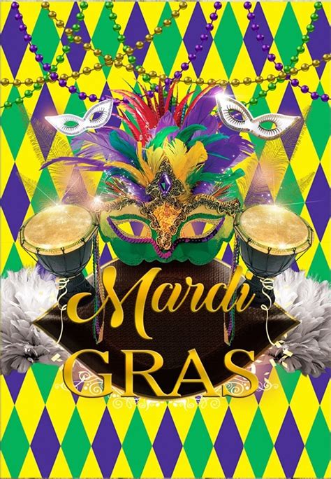 mardi gras masquerade personalised party banner backdrop background