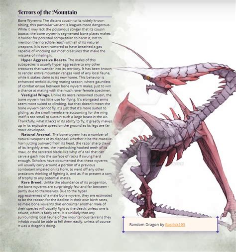 The Bone Wyvern Scourge Of The Mountains Unearthedarcana Dnd