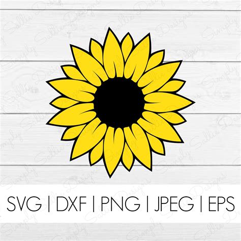 Sunflower SVG File Sunflower DXF SVG file Silhouette Cut | Etsy