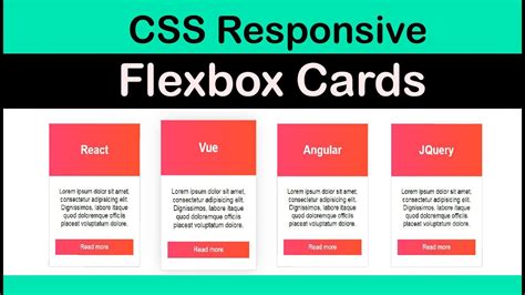 Css Flexbox Responsive Cards Css Div Contianer Html Css Cards YouTube