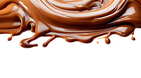 Derretido Chocolate Aislado En Transparente Fondo Generativo Ai