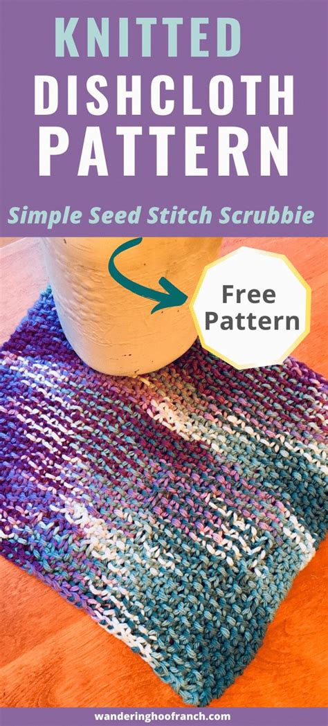 Knitted Dishcloth Pattern Simple Seed Stitch Knit Dishcloth Pattern