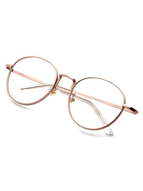 Rose Gold Delicate Frame Clear Lens Glasses Óculos De Armação Redonda Modelos De óculos