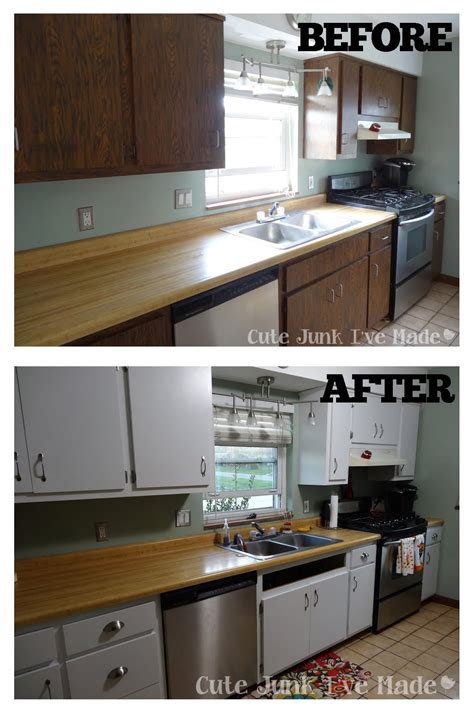 Kitchen cabinets are subjected to oils and greases from cooking, which need to be cleaned off before painting. Cute Junk I've Made: How to Paint Laminate Cabinets - Part ...