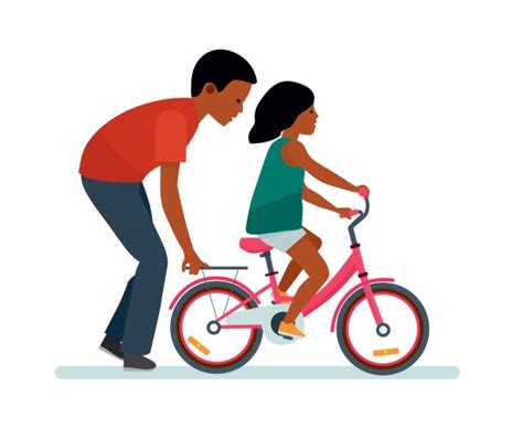 Learning To Ride Bike Illustrations Royalty Free Vector Graphics