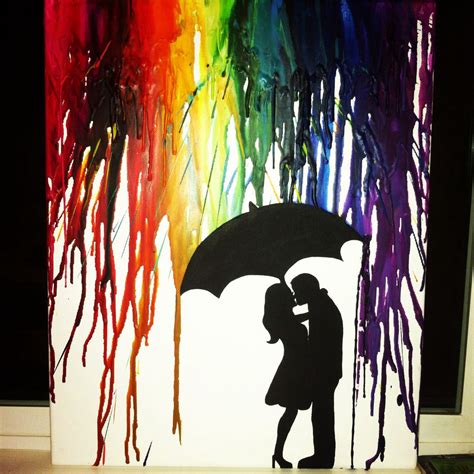 Couple Under Umbrella Silhouette Crayon Art Aem Experience Fragments Tutorial